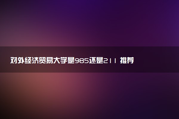 对外经济贸易大学是985还是211 推荐报考吗