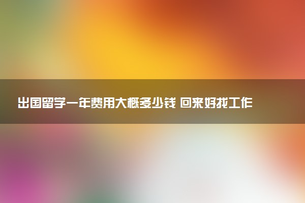 出国留学一年费用大概多少钱 回来好找工作吗