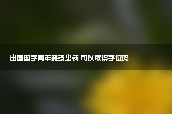 出国留学两年要多少钱 可以取得学位吗