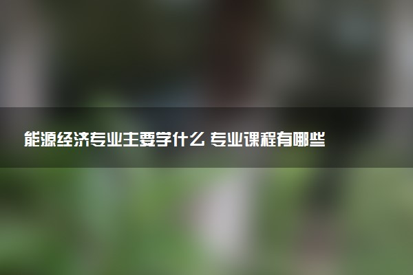 能源经济专业主要学什么 专业课程有哪些