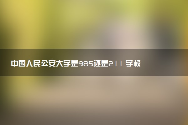 中国人民公安大学是985还是211 学校怎么样