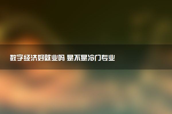 数字经济好就业吗 是不是冷门专业