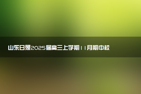 山东日照2025届高三上学期11月期中校际联考试题及答案汇总