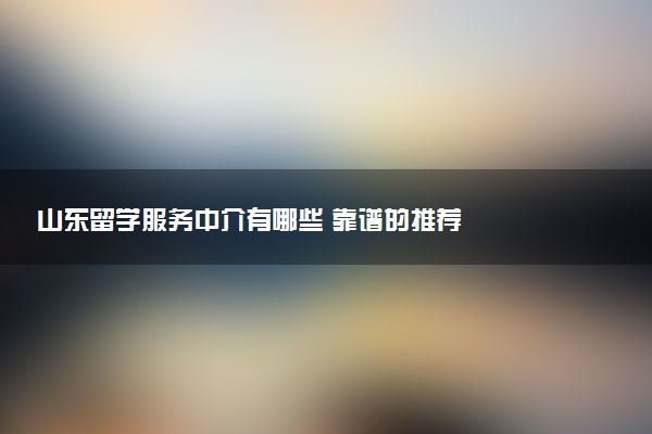 山东留学服务中介有哪些 靠谱的推荐