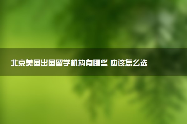 北京美国出国留学机构有哪些 应该怎么选