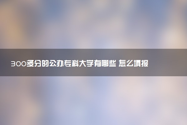 300多分的公办专科大学有哪些 怎么填报志愿