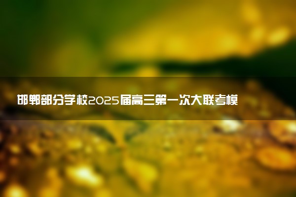 邯郸部分学校2025届高三第一次大联考模拟预测试题及答案汇总