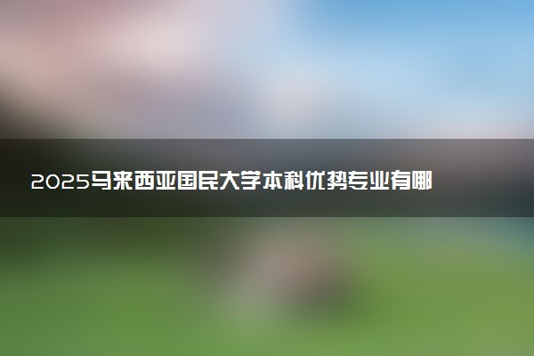 2025马来西亚国民大学本科优势专业有哪些