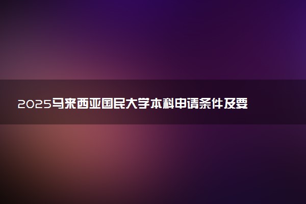 2025马来西亚国民大学本科申请条件及要求