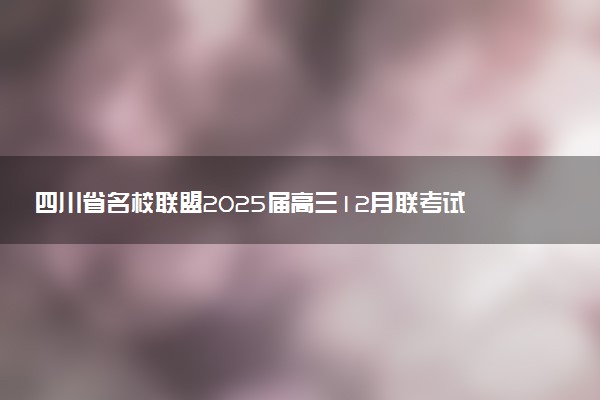 四川省名校联盟2025届高三12月联考试题及答案汇总