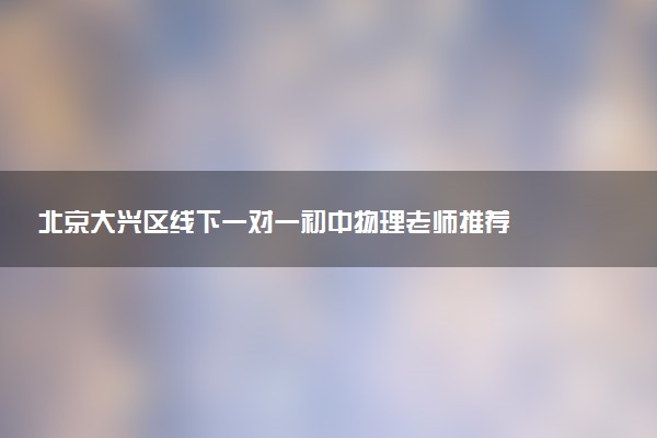 北京大兴区线下一对一初中物理老师推荐