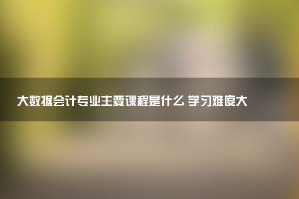 大数据会计专业主要课程是什么 学习难度大吗