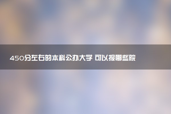 450分左右的本科公办大学 可以报哪些院校