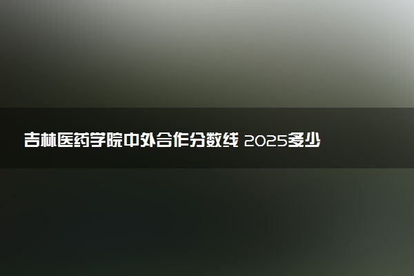 吉林医药学院中外合作分数线 2025多少分能录取