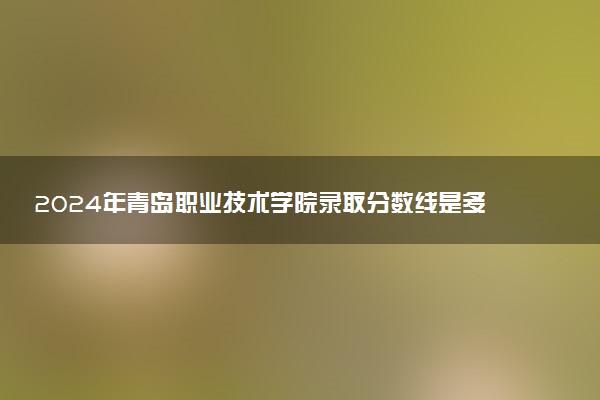 2024年青岛职业技术学院录取分数线是多少 各省最低分数线及位次