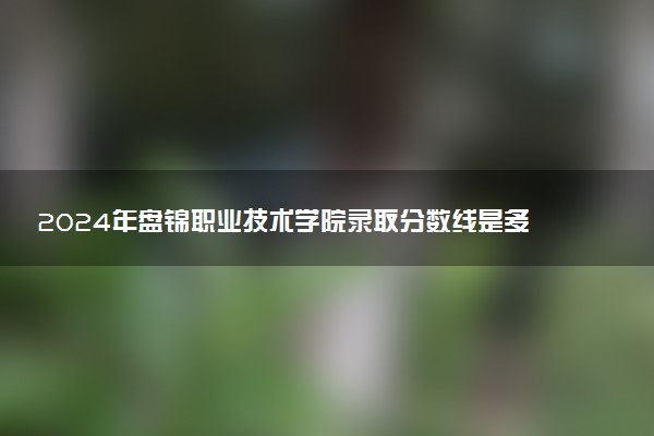 2024年盘锦职业技术学院录取分数线是多少 各省最低分数线及位次