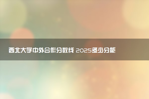 西北大学中外合作分数线 2025多少分能录取