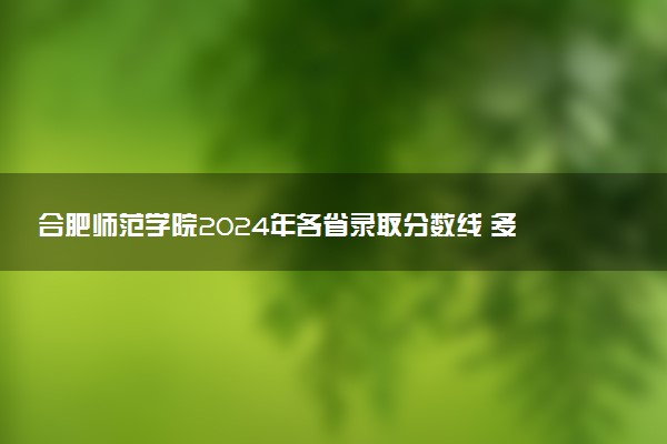 合肥师范学院2024年各省录取分数线 多少分能考上