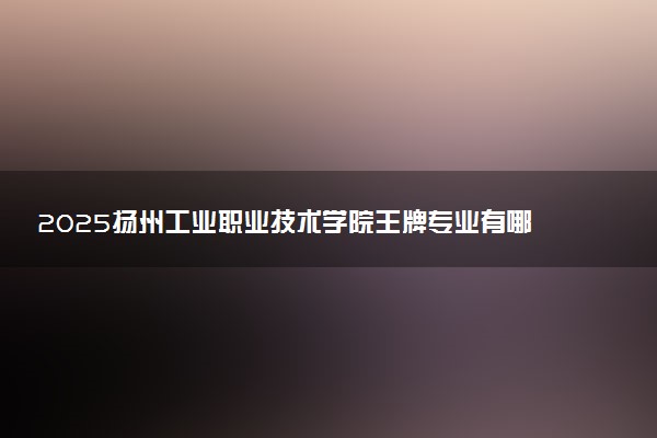 2025扬州工业职业技术学院王牌专业有哪些 什么专业受欢迎