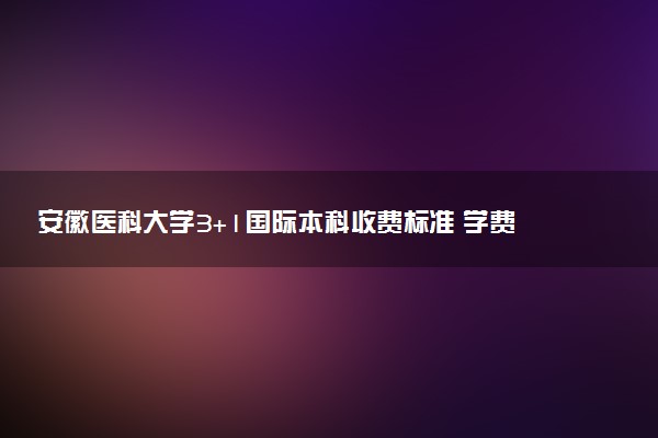 安徽医科大学3+1国际本科收费标准 学费多少钱