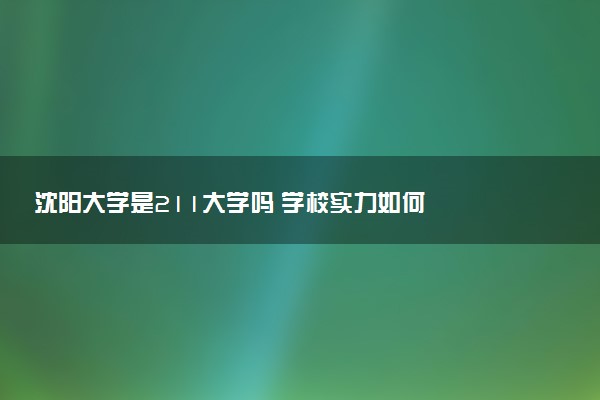 沈阳大学是211大学吗 学校实力如何