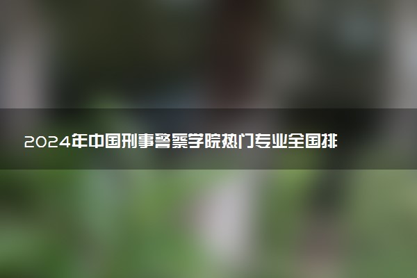 2024年中国刑事警察学院热门专业全国排名 有哪些专业比较好