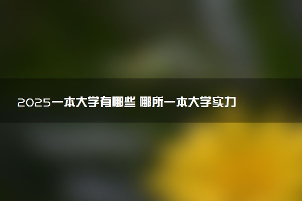 2025一本大学有哪些 哪所一本大学实力强