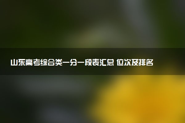 山东高考综合类一分一段表汇总 位次及排名查询（2025年参考）