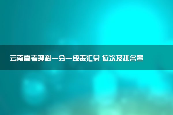 云南高考理科一分一段表汇总 位次及排名查询（2025年参考）