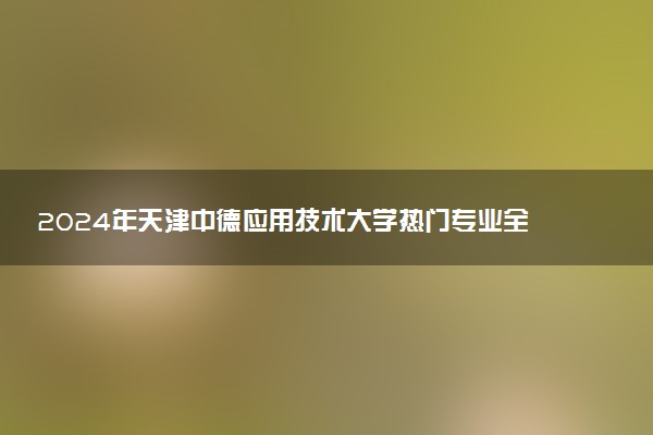 2024年天津中德应用技术大学热门专业全国排名 有哪些专业比较好