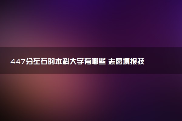 447分左右的本科大学有哪些 志愿填报技巧有哪些