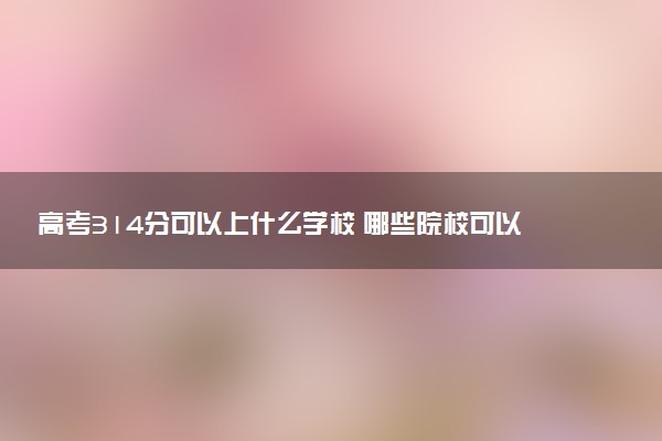 高考314分可以上什么学校 哪些院校可以捡漏报考