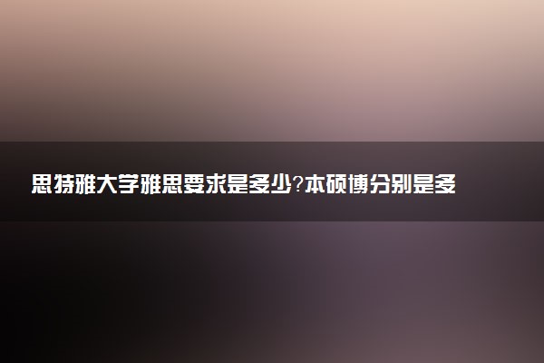 思特雅大学雅思要求是多少？本硕博分别是多少？