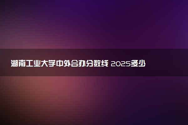 湖南工业大学中外合办分数线 2025多少分能录取