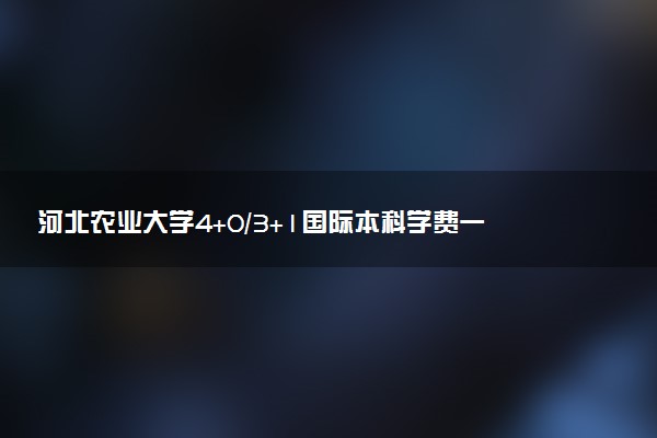 河北农业大学4+0/3+1国际本科学费一年多少钱