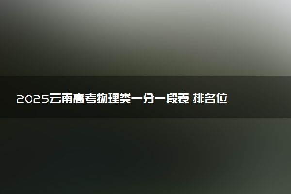 2025云南高考物理类一分一段表 排名位次查询