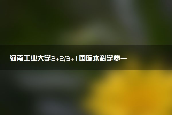 河南工业大学2+2/3+1国际本科学费一年多少钱