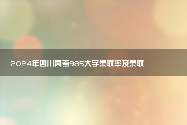 2024年四川高考985大学录取率及录取人数是多少