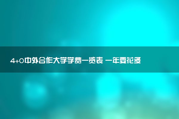 4+0中外合作大学学费一览表 一年要花多少钱