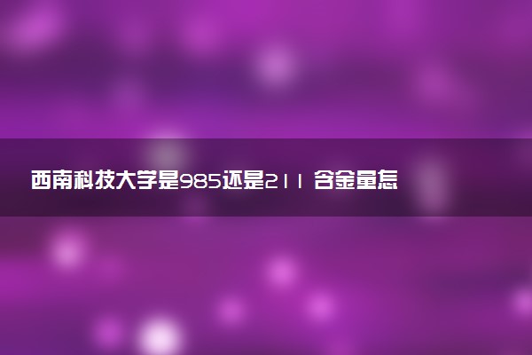 西南科技大学是985还是211 含金量怎么样