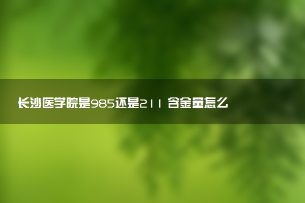 长沙医学院是985还是211 含金量怎么样