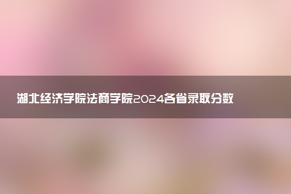 湖北经济学院法商学院2024各省录取分数线及最低位次是多少