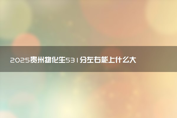 2025贵州物化生531分左右能上什么大学 可以报考的院校名单