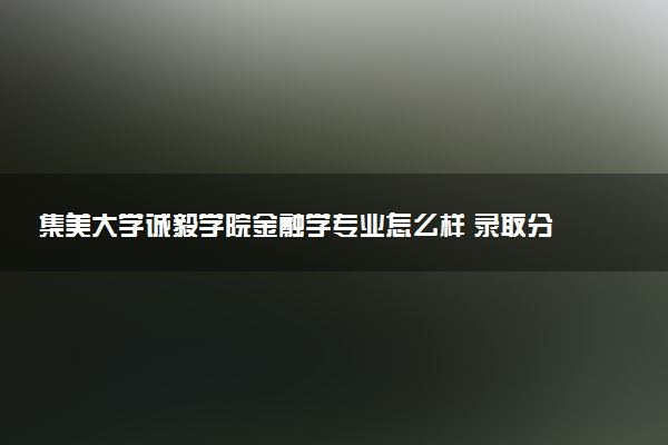 集美大学诚毅学院金融学专业怎么样 录取分数线多少