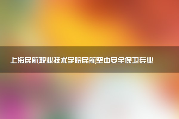 上海民航职业技术学院民航空中安全保卫专业怎么样 录取分数线多少