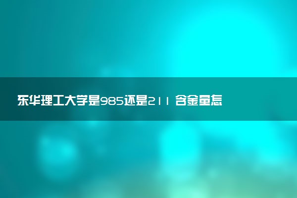 东华理工大学是985还是211 含金量怎么样