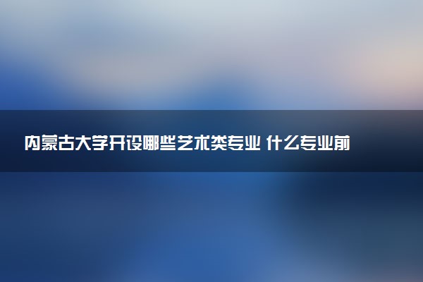 内蒙古大学开设哪些艺术类专业 什么专业前景好