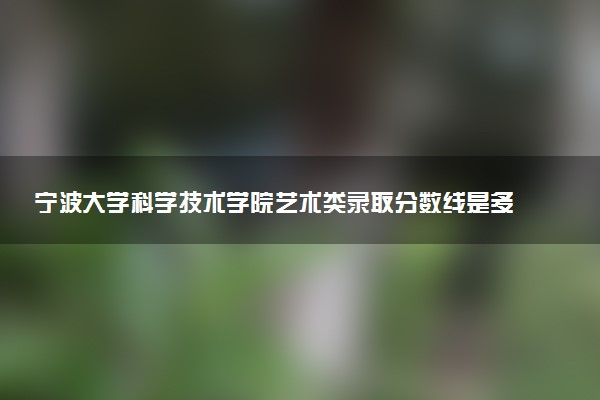 宁波大学科学技术学院艺术类录取分数线是多少 各省分数整理