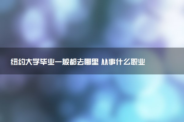 纽约大学毕业一般都去哪里 从事什么职业