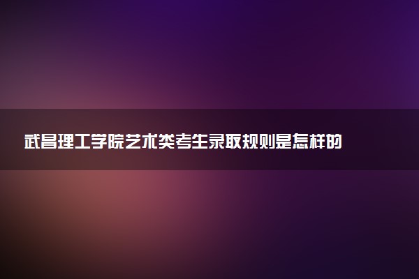 武昌理工学院艺术类考生录取规则是怎样的 有哪些要求